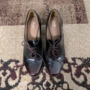 Clarks heeled loafers